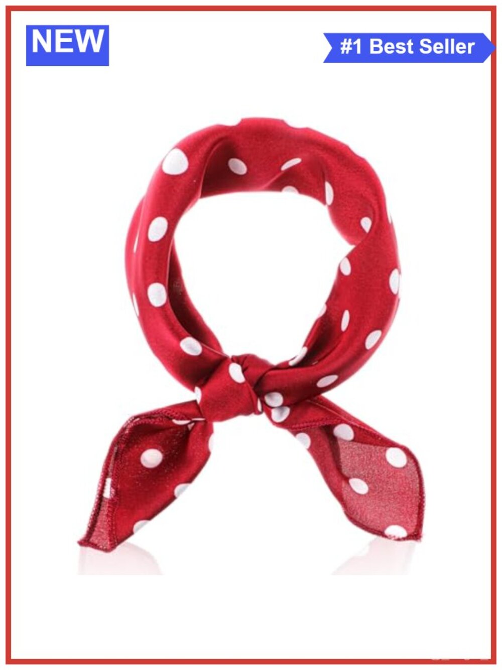 Women's Square Chiffon Scarf Polka Dot Bandana Hair Neck Wrap